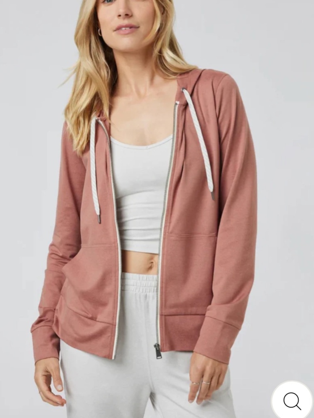 Vuori Women's Halo Performance Zip Hoodie Jacket-Super Soft-Rust Rose, Sz S